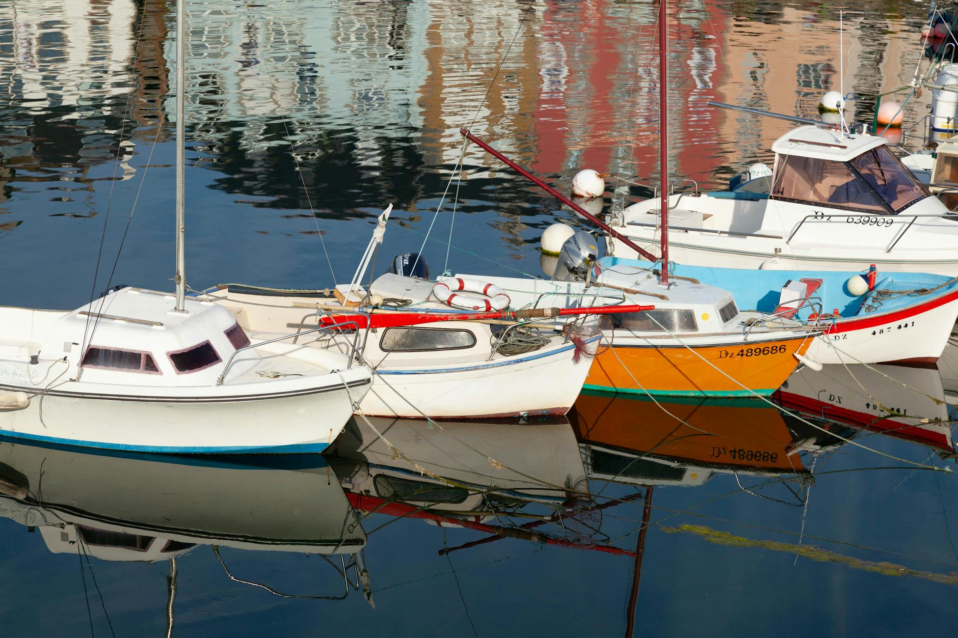 the boats are white